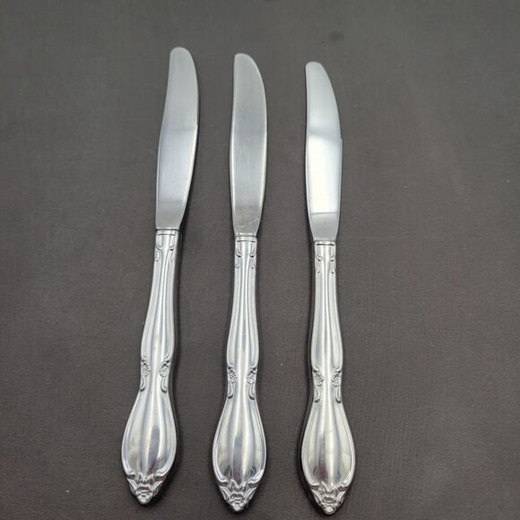 Set of 3 Oneida Community CHATELAINE Hollow Handle Dinner Knives 8.25" Stainless - Picture 1 of 4